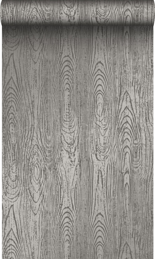 Origin Wallcoverings tapeet puidust lauad puidutriibuga - tumehall