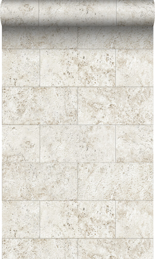 Origin Wallcoverings tapeet lubjakiviplokid pooltellises - beež