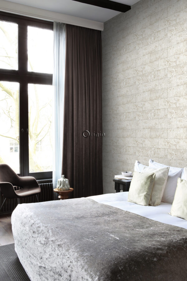 Origin Wallcoverings tapeet lubjakiviplokid pooltellises - beež