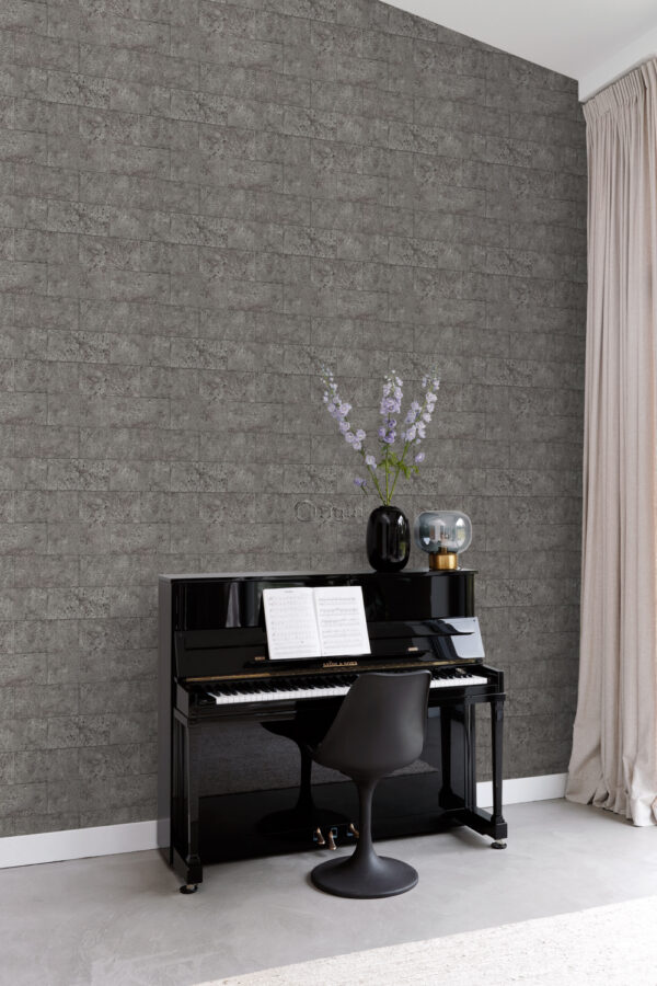 Origin Wallcoverings tapeet lubjakiviplokid pooltellises - hallikaspruun