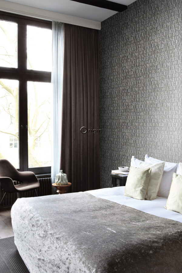 Origin Wallcoverings tapeet vana raua trükk tähed - tumehall