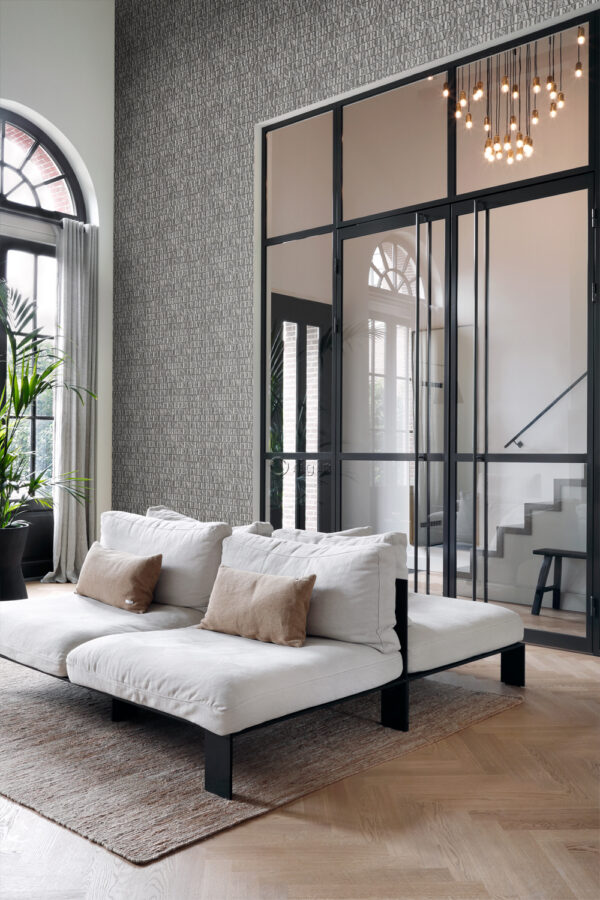 Origin Wallcoverings tapeet vana raua trükk tähed - tumehall