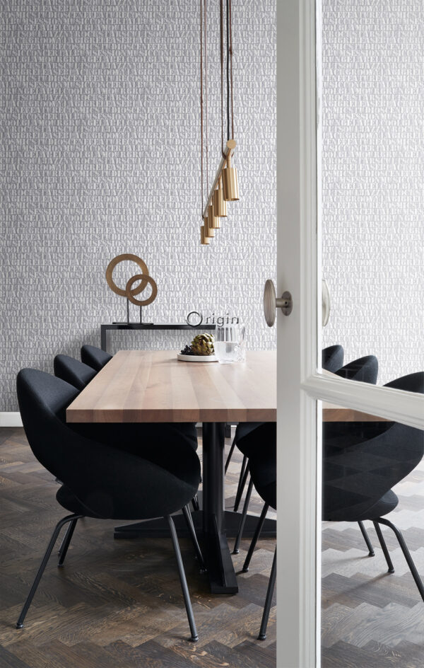 Origin Wallcoverings tapeet vana raua trükitähed - helehall