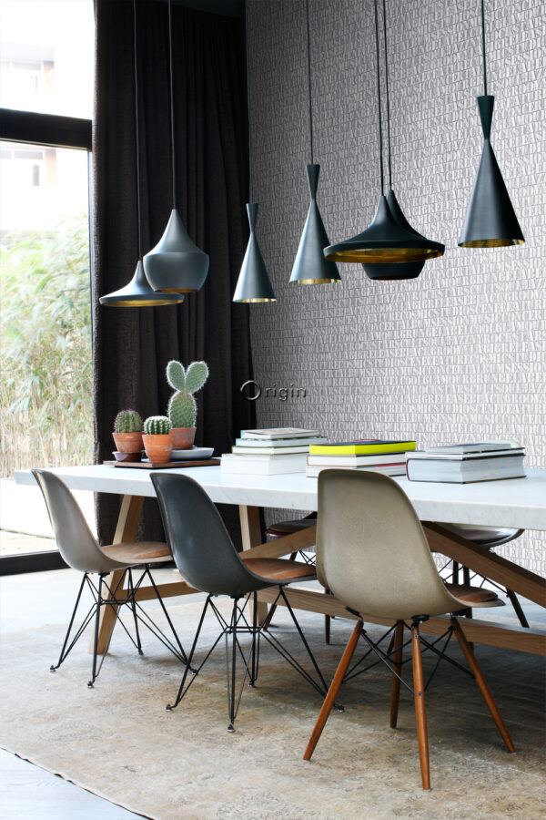Origin Wallcoverings tapeet vana raua trükitähed - helehall