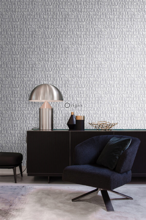 Origin Wallcoverings tapeet vana raua trükitähed - helehall