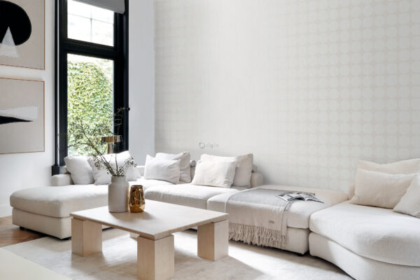 Origin Wallcoverings tapeet suured kulunud sfäärid - kreemvalge