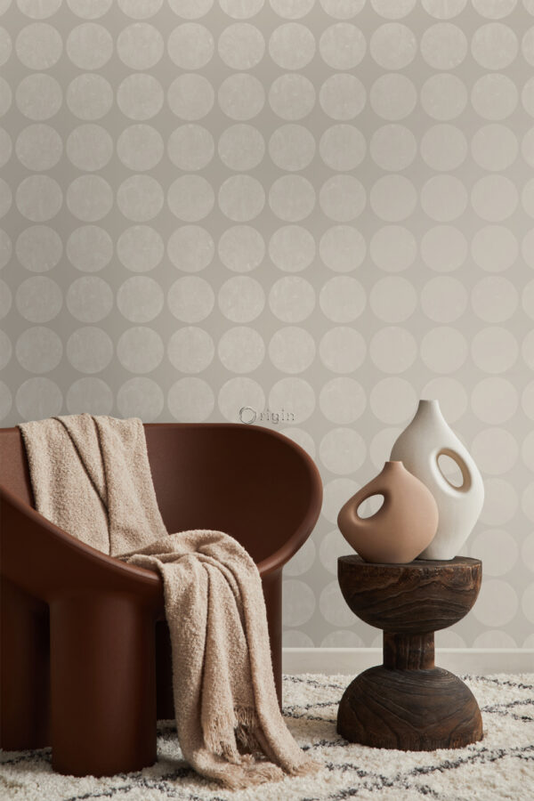 Origin Wallcoverings tapeet suured kulunud sfäärid - soe hõbe