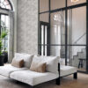 Origin Wallcoverings tapeet tööstuslik metall laineline leht 3D helehall
