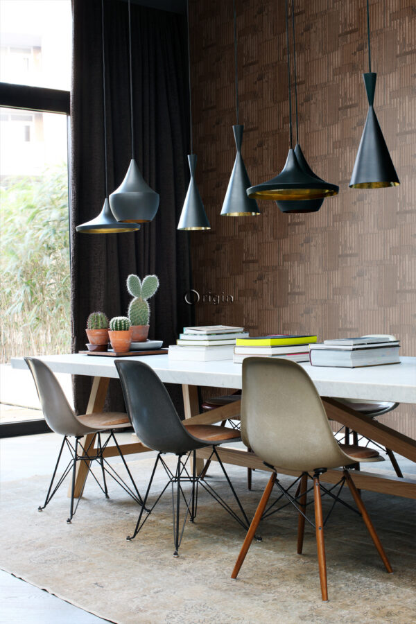 Origin Wallcoverings tööstuslik metall laineline tapeet - roostekarva pruun