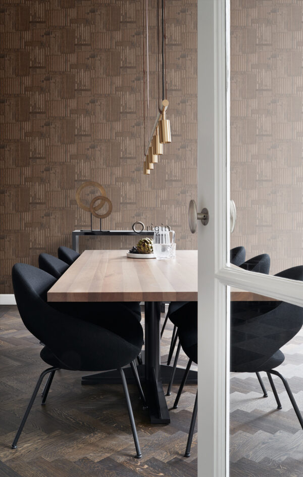 Origin Wallcoverings tööstuslik metall laineline tapeet - roostekarva pruun