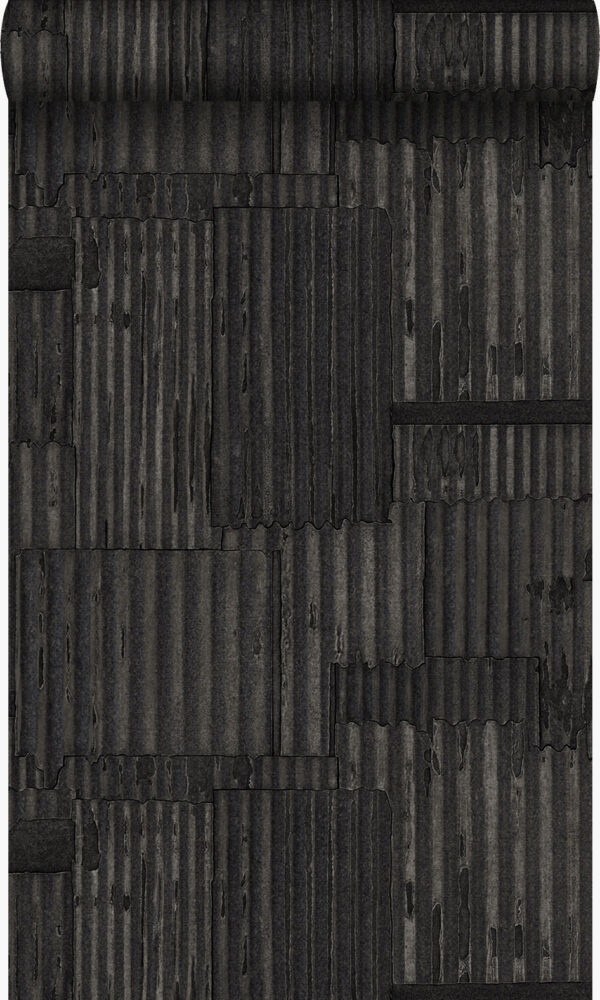Origin Wallcoverings tapeet tööstuslik metall laineline 3D must