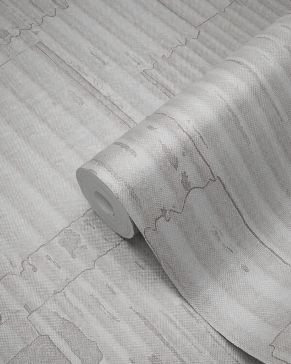 Origin Wallcoverings tööstuslik metall laineline tapeet - 3D helevalge