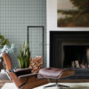 Origin Wallcoverings tapeet rombimotiiv - hallikas sinine