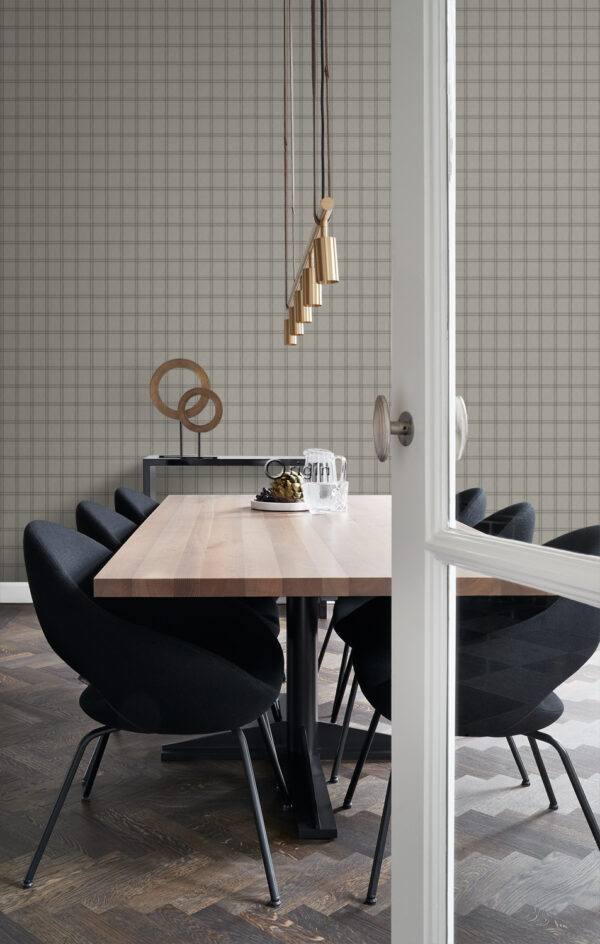 Origin Wallcoverings tapeet rombimotiiv - helepruun