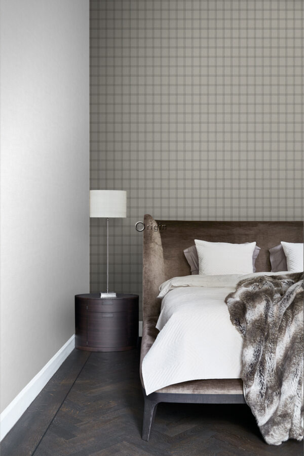 Origin Wallcoverings tapeet rombimotiiv - helepruun