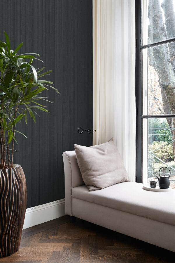 Origin Wallcoverings tapeet kootud kangamuster - tumehall