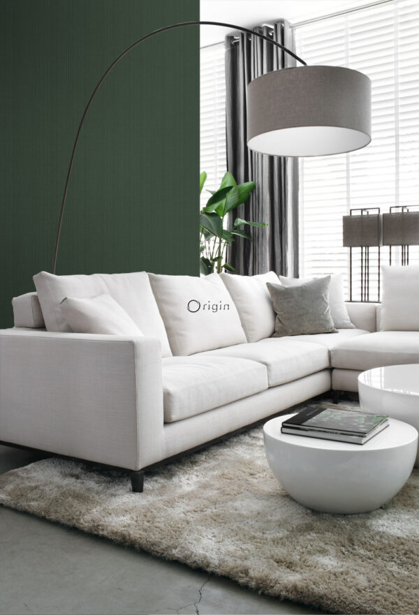 Origin Wallcoverings tapeet kootud kangamuster - tume roheline
