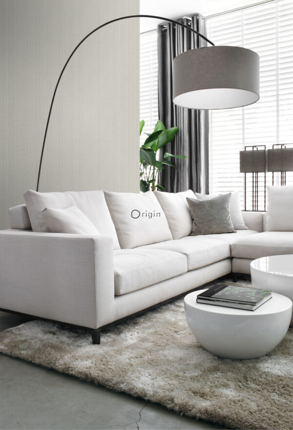 Origin Wallcoverings tapeet kootud kangamuster - helehall