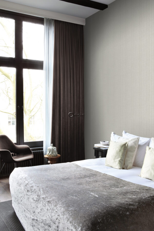 Origin Wallcoverings tapeet kootud kangamuster - helehall