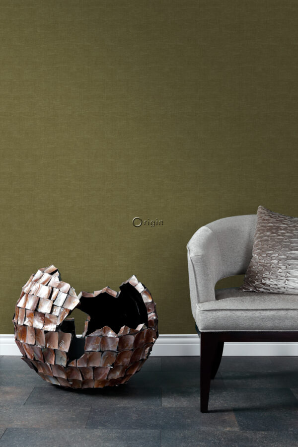 Origin Wallcoverings tapeet linane tekstuur - sinepikollane