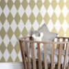 Origin Wallcoverings tapeet rombimotiiv - valge ja kuld