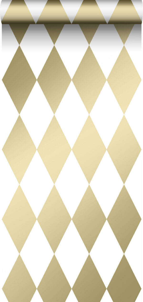 Origin Wallcoverings tapeet rombimotiiv - valge ja kuld