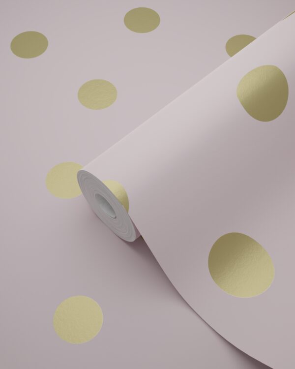 Origin Wallcoverings tapeet täpid - roosa ja kuld