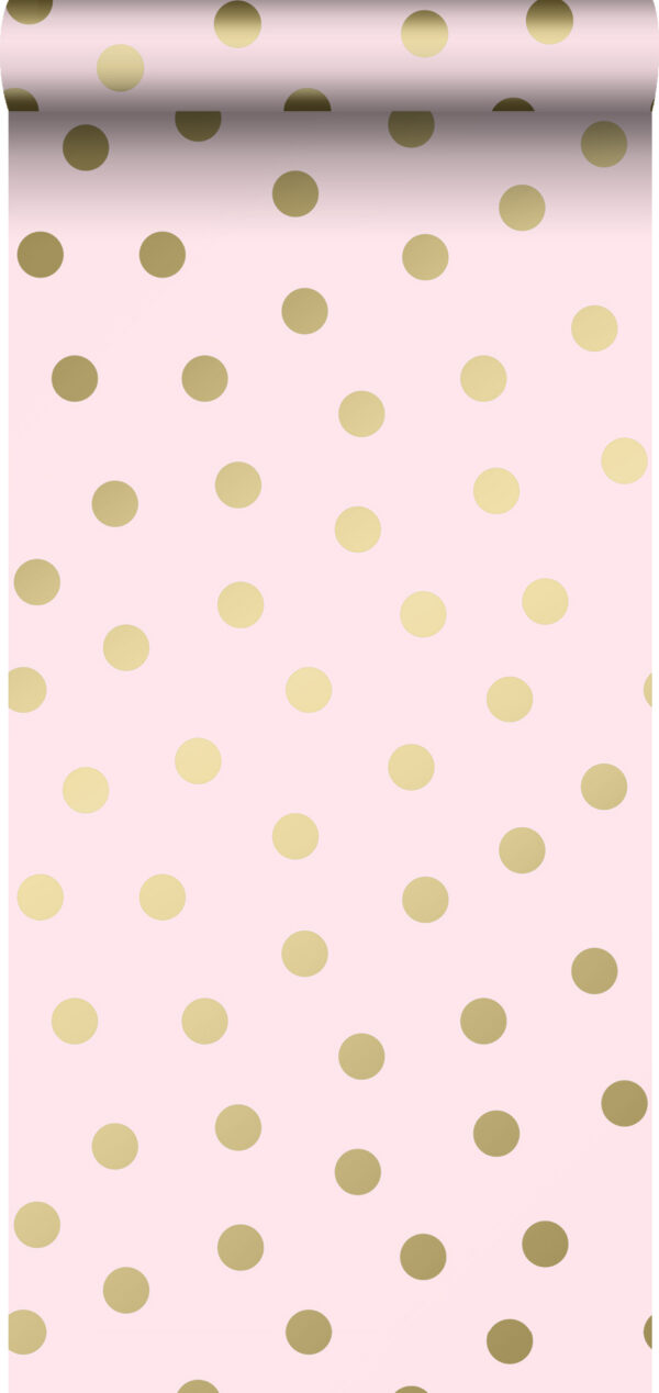 Origin Wallcoverings tapeet täpid - roosa ja kuld