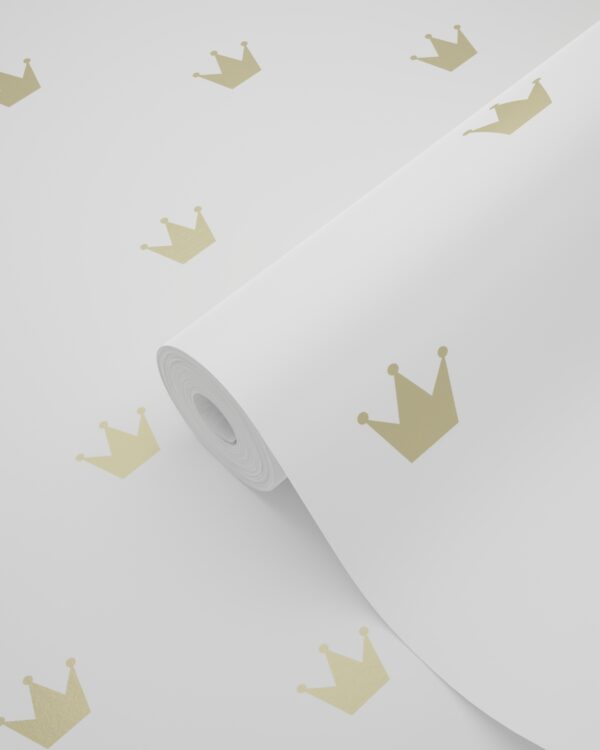 Origin Wallcoverings tapeet väikesed kroonid matt valge ja kuld