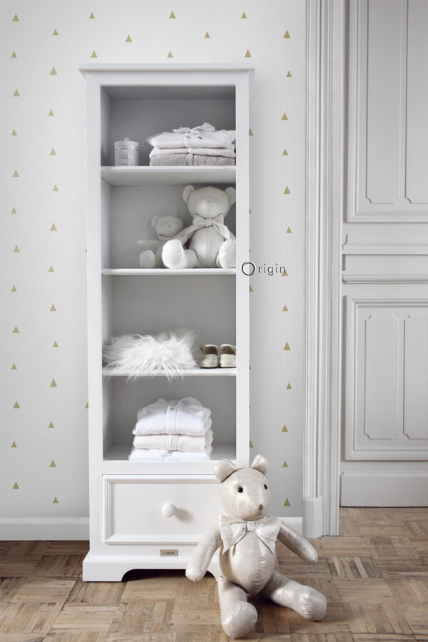 Origin Wallcoverings graafilised kolmnurgad tapeet - valge ja kuld