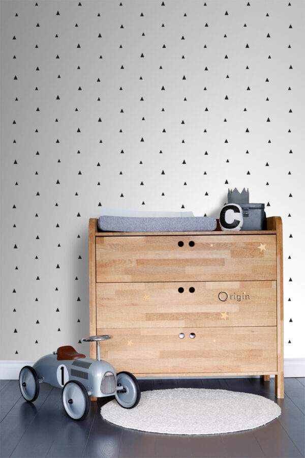 Origin Wallcoverings graafilised kolmnurgad tapeet - must ja valge