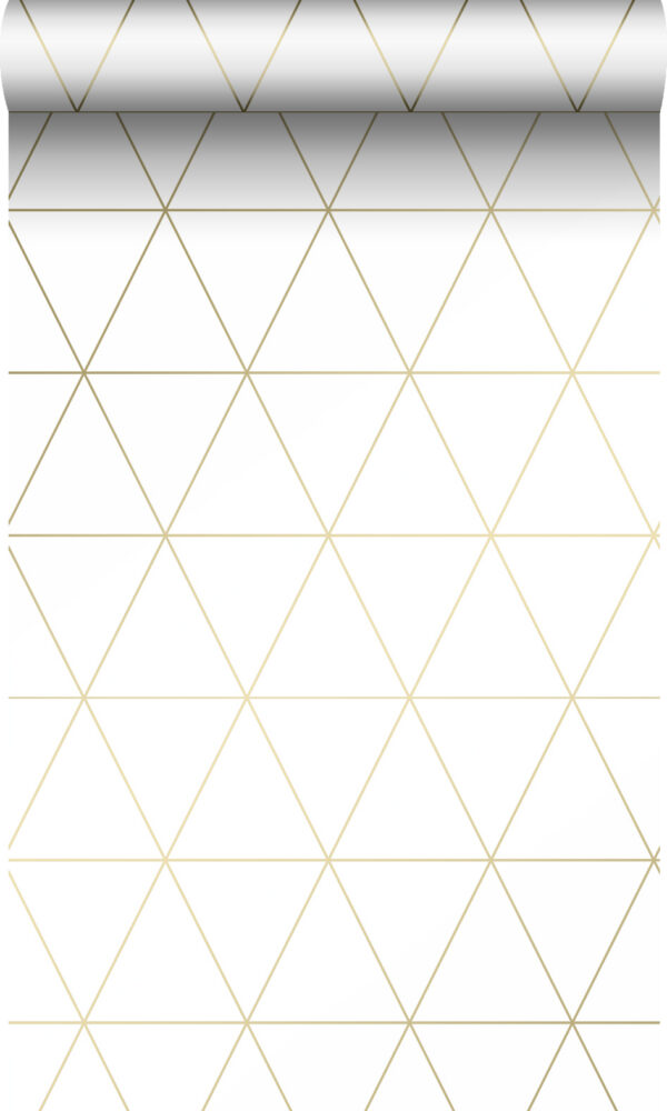 Origin Wallcoverings graafilised kolmnurgad tapeet - valge ja kuld