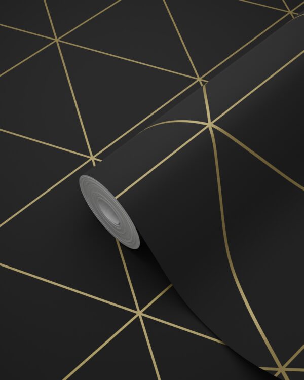 Origin Wallcoverings tapeet graafilised kolmnurgad - must ja kuld