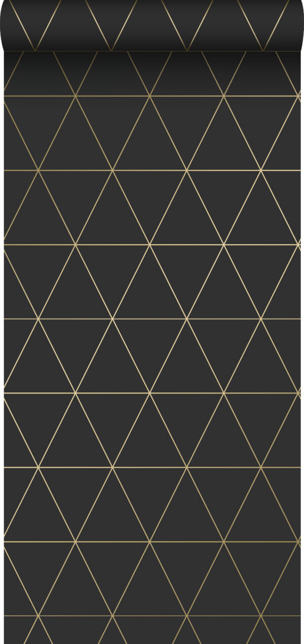 Origin Wallcoverings tapeet graafilised kolmnurgad - must ja kuld