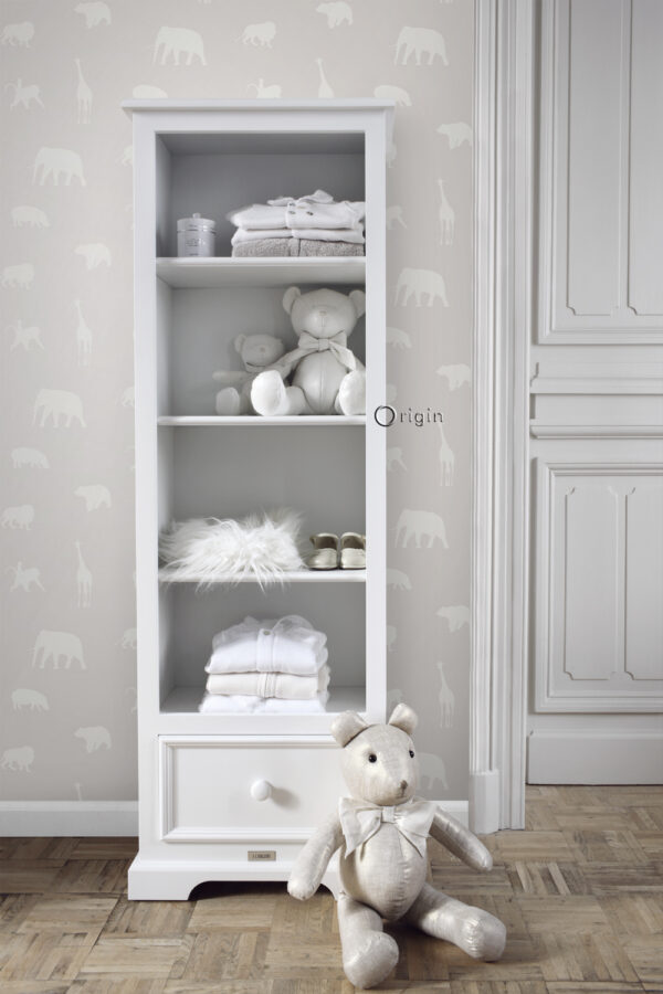 Origin Wallcoverings tapeet loomad läikiv soe hall