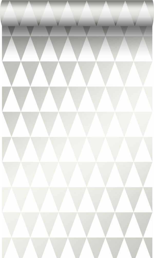 Origin Wallcoverings tapeet graafilised kolmnurgad läikiv valge