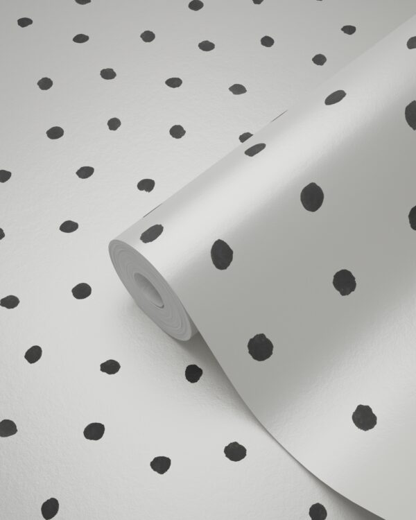 Origin Wallcoverings tapeet täpiline läikiv valge ja must