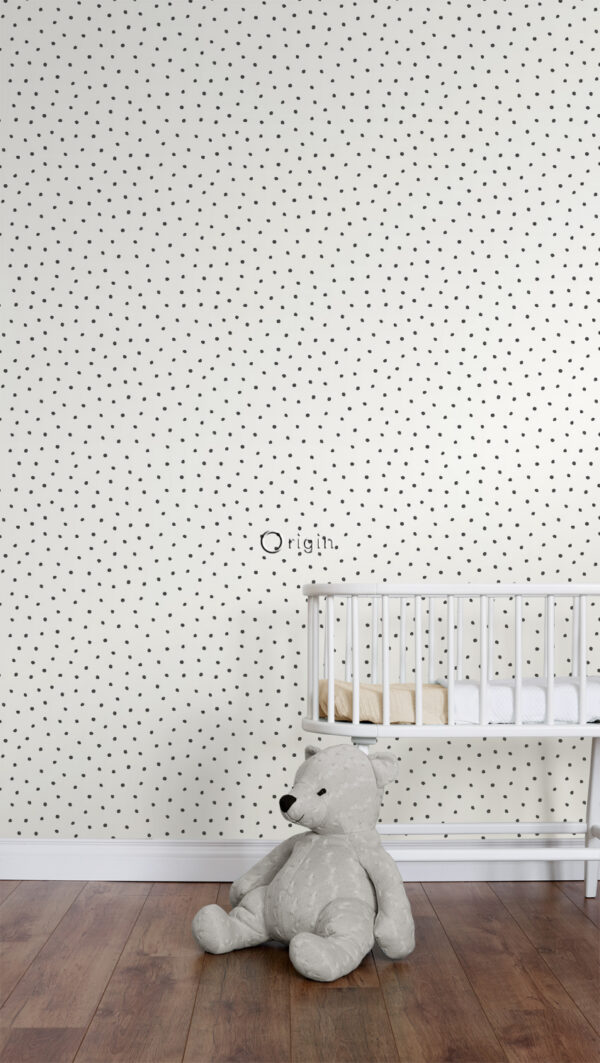 Origin Wallcoverings tapeet täpiline läikiv valge ja must