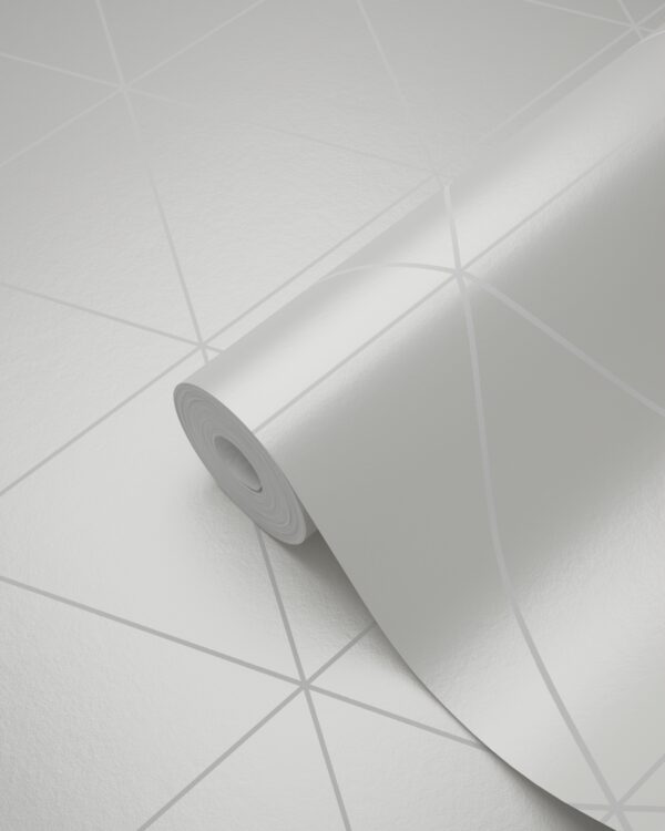 Origin Wallcoverings tapeet graafilised kolmnurgad - läikiv valge