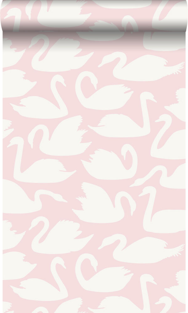 Origin Wallcoverings tapeet luiged - läikiv roosa ja valge