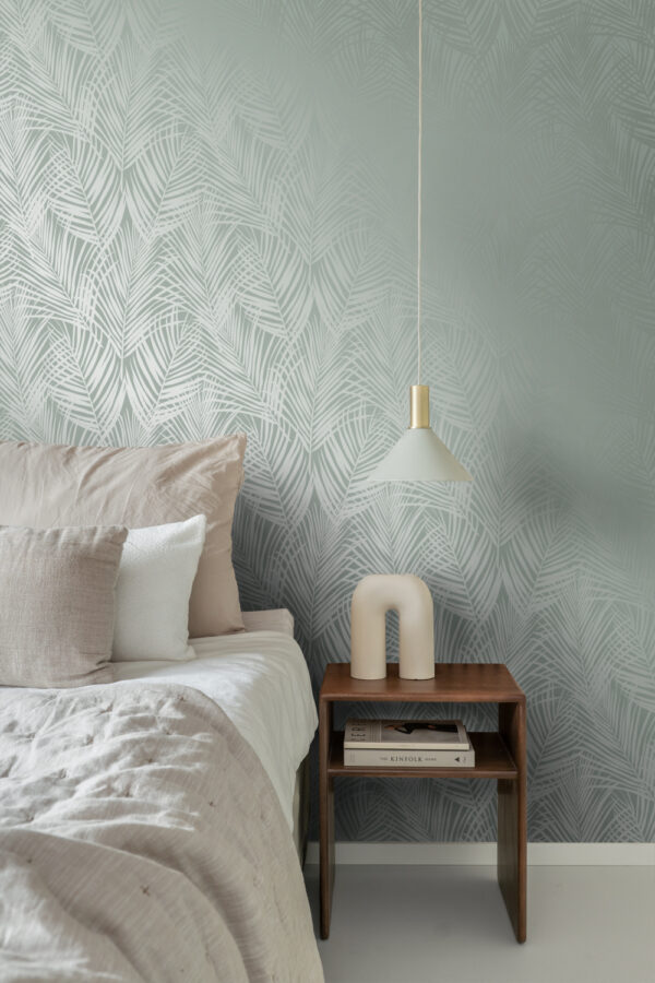 Origin Wallcoverings tapeet palmilehed - hallikasroheline