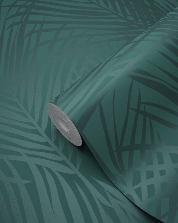 Origin Wallcoverings tapeet palmilehed - smaragdroheline