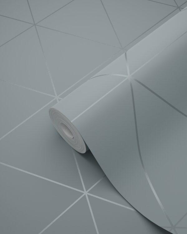 Origin Wallcoverings tapeet graafilised kolmnurgad - hall ja vintage sinine
