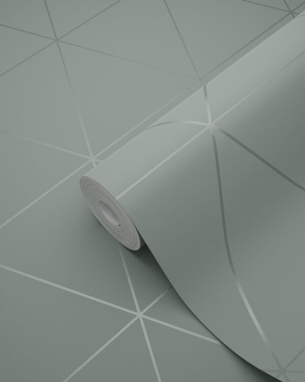 Origin Wallcoverings graafilised kolmnurgad tapeet - hallikasroheline