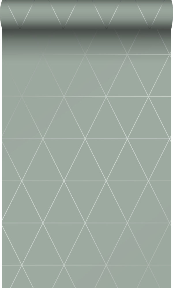 Origin Wallcoverings graafilised kolmnurgad tapeet - hallikasroheline