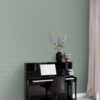 Origin Wallcoverings graafilised kolmnurgad tapeet - hallikasroheline