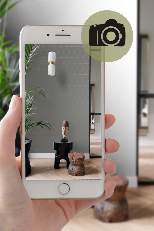 Origin Wallcoverings tapeet graafilised kolmnurgad soe hall