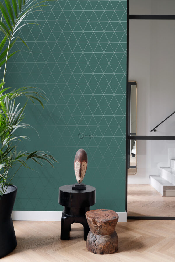 Origin Wallcoverings tapeet graafilised kolmnurgad - roheline