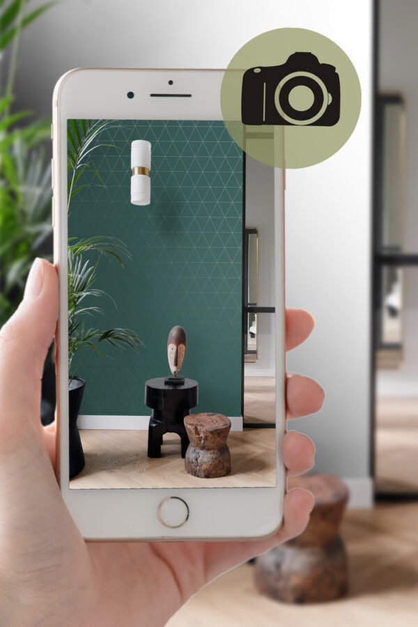 Origin Wallcoverings tapeet graafilised kolmnurgad - roheline