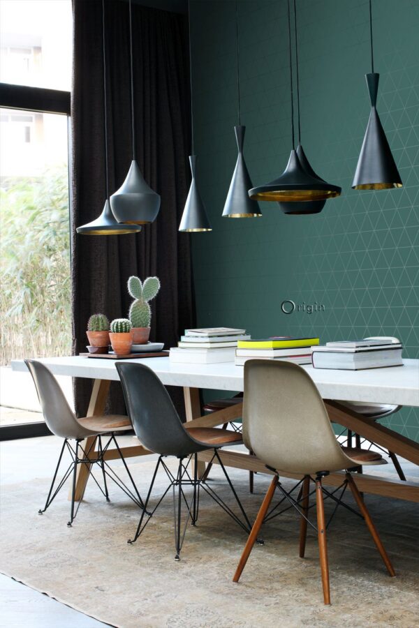 Origin Wallcoverings tapeet graafilised kolmnurgad - roheline